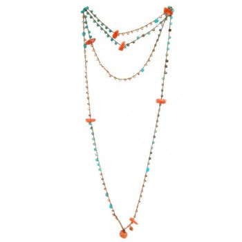 Collana uncinetto con Chiusura Bamboo Coral